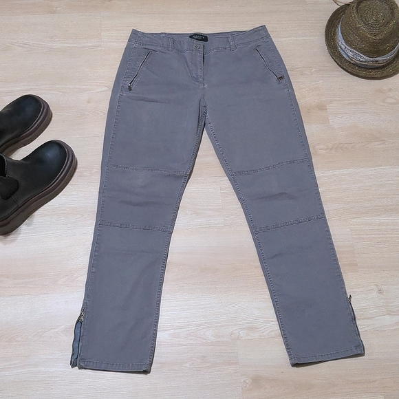 🍑Talbots Faded Gray Chinos Modern Cut Zip Ankle Zip Pockets Size 9 C276 - Picture 3 of 13